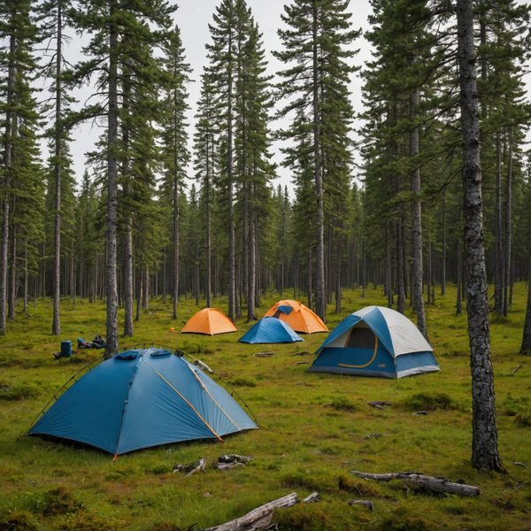 Quels sont les équipements nécessaires pour un camping en région de forêt boréale en été?