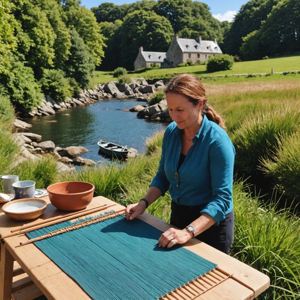 Où peut-on loger en Bretagne pour des vacances avec des ateliers de tissage et des excursions en mer?